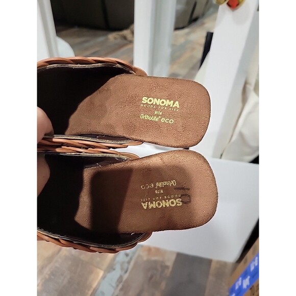 Womens Sz 10 Sonoma Ortholite ECO Braided Mule Clog Heeled Brown Woven NWOB - Picture 8 of 11